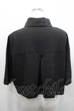 画像2: HARE / ジャガード切替シャツ  黒 I-26-01-10-023-0-BL-SA-ZI