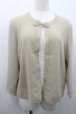 画像1: INGEBORG / ロゴレース縁デザインジャケット S ベージュ I-26-01-10-025-LO-JA-SA-ZI