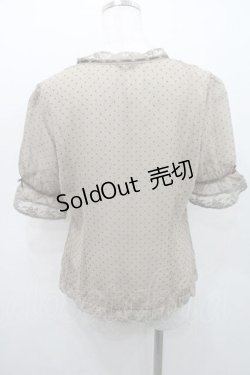 画像2: INGEBORG / 水玉柄スタンドレースカラーブラウス M ベージュ I-26-01-10-026-LO-BL-SA-ZI