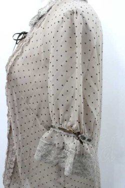 画像3: INGEBORG / 水玉柄スタンドレースカラーブラウス M ベージュ I-26-01-10-026-LO-BL-SA-ZI