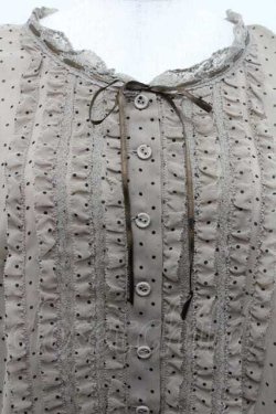 画像4: INGEBORG / 水玉柄スタンドレースカラーブラウス M ベージュ I-26-01-10-026-LO-BL-SA-ZI