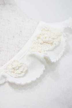 画像4: INGEBORG / フリル襟&モチーフ付半袖トップス M アイボリー I-26-01-10-029-LO-TO-SA-ZI