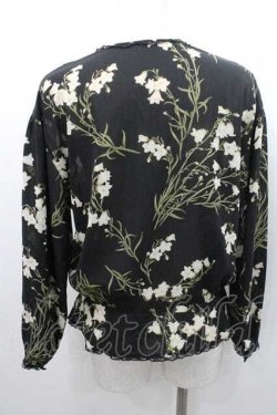 画像2: INGEBORG / 百合柄2つリボン長袖シアーブラウス  ブラック I-26-01-10-030-LO-BL-SA-ZI