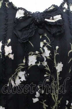 画像3: INGEBORG / 百合柄2つリボン長袖シアーブラウス  ブラック I-26-01-10-030-LO-BL-SA-ZI