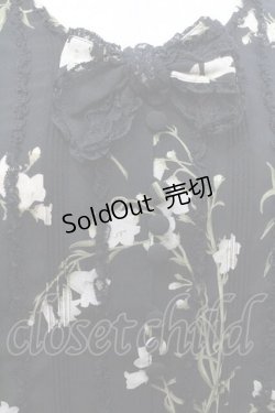 画像3: INGEBORG / 百合柄2つリボン長袖シアーブラウス  ブラック I-26-01-10-030-LO-BL-SA-ZI