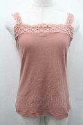 INGEBORG / 肩紐レース&モチーフ付キャミソール 11号 ピンク I-26-01-10-033-LO-TO-SA-ZI