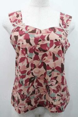 画像1: INGEBORG / リボンカモフラージュ柄キャミソール L ピンク I-26-01-10-035-LO-TO-SA-ZI