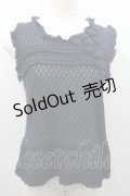 INGEBORG / モチーフ付きニットタンクトップ L ネイビー I-26-01-10-036-LO-TO-SA-ZI