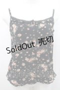 PINK HOUSE / 花柄前開きキャミソール L ブラック I-26-01-10-037-LO-TO-SA-ZI