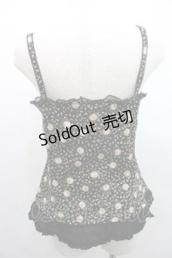 画像2: PINK HOUSE / 薔薇柄前開きキャミソール L ブラック I-26-01-10-038-LO-TO-SA-ZI