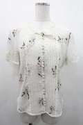 INGEBORG / 百合柄レース半袖ブラウス S アイボリー I-26-01-10-039-LO-BL-SA-ZI