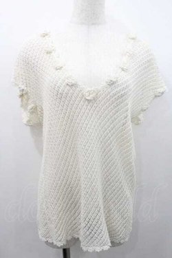 画像1: INGEBORG / モチーフ付ネットトップス M アイボリー I-26-01-10-042-LO-TO-SA-ZI