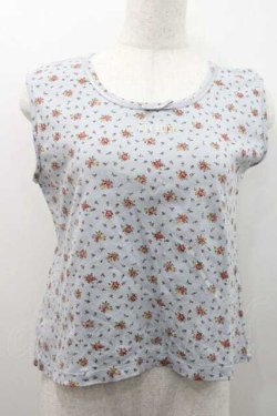 画像1: PINK HOUSE / 小花柄タンクトップ L ライトブルー I-26-01-10-044-LO-TO-SA-ZI