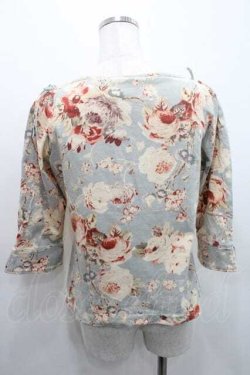 画像2: INGEBORG / 花柄リボン結び五分袖トップス M サックス I-26-01-10-045-LO-TO-SA-ZI