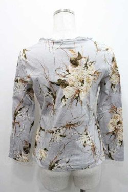 画像2: INGEBORG / 鈴蘭ブーケ柄長袖トップス M サックス I-26-01-10-046-LO-TO-SA-ZI