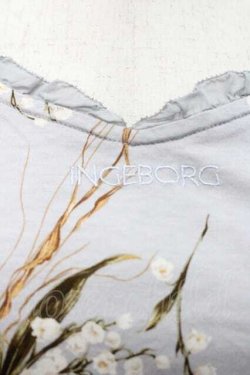 画像3: INGEBORG / 鈴蘭ブーケ柄長袖トップス M サックス I-26-01-10-046-LO-TO-SA-ZI