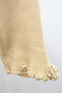 画像3: INGEBORG / モチーフ付き五分袖ニットトップス M イエロー I-26-01-10-051-LO-TO-SA-ZI