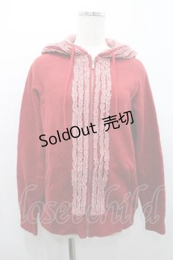 画像1: PINK HOUSE / ギンガムピコフリルパーカー  赤 I-26-01-10-052-LO-TO-SA-ZI