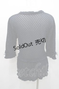 画像2: INGEBORG / Vネック裾切替ニットカーディガン L ネイビー I-26-01-10-055-LO-TO-SA-ZI