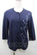 PINK HOUSE / チューリップ刺繍カットソーカーディガン L ネイビー I-26-01-10-056-LO-TO-SA-ZI