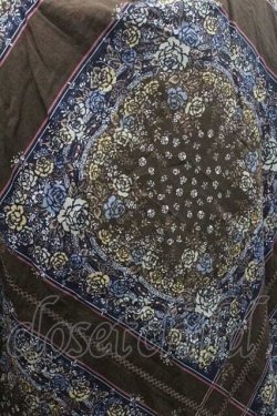 画像3: INGEBORG / スカーフパッチワーク柄スクエアネックブラウス M ブラウン I-26-01-10-058-LO-BL-SA-ZI