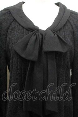 画像4: INGEBORG / レース地ボウタイ被りブラウス 13号 ブラック I-26-01-10-061-LO-TO-SA-ZI