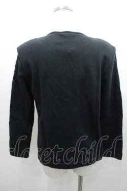 画像2: INGEBORG / リボン&金ボタンスウェットカーディガン  ブラック I-26-01-10-063-LO-TO-SA-ZI