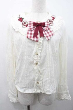 画像1: Amavel / Strawberry Basketコットンブラウス  生成りＸ赤 I-26-01-10-006-CA-BL-SA-ZI