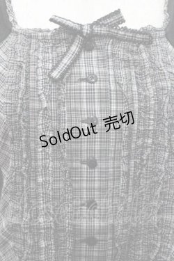 画像3: PINK HOUSE / ラグランスリーブフリルカットソー  黒Ｘチェック I-26-01-10-072-LO-TO-SA-ZI