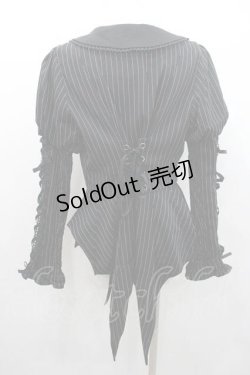 画像2: Chalmiere / ストライプレースアップジャケット M ブラック I-26-01-10-073-0-JA-SA-ZI