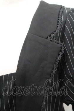 画像3: Chalmiere / ストライプレースアップジャケット M ブラック I-26-01-10-073-0-JA-SA-ZI