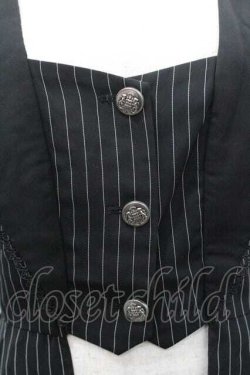 画像4: Chalmiere / ストライプレースアップジャケット M ブラック I-26-01-10-073-0-JA-SA-ZI