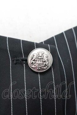 画像5: Chalmiere / ストライプレースアップジャケット M ブラック I-26-01-10-073-0-JA-SA-ZI