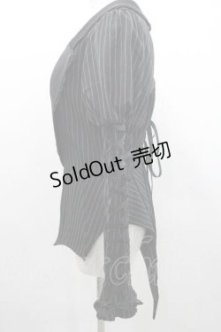 画像6: Chalmiere / ストライプレースアップジャケット M ブラック I-26-01-10-073-0-JA-SA-ZI