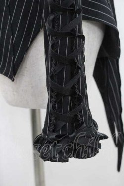 画像7: Chalmiere / ストライプレースアップジャケット M ブラック I-26-01-10-073-0-JA-SA-ZI