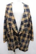HEIHEI / タータンチェックロングジャケット  ベージュｘ黒チェック I-26-01-10-076-PU-JA-SA-ZI