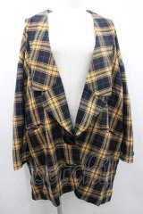 HEIHEI / タータンチェックロングジャケット  ベージュｘ黒チェック I-26-01-10-076-PU-JA-SA-ZI