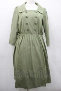 an another angelus / フロントボタン長袖ワンピース  グリーン I-26-01-10-080-CA-OP-SA-ZI