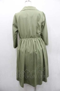 画像2: an another angelus / フロントボタン長袖ワンピース  グリーン I-26-01-10-080-CA-OP-SA-ZI