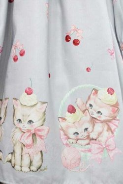 画像3: Ank Rouge / MAKIコラボねこ柄ワンピース  サックス I-26-01-10-086-CA-OP-SA-ZI