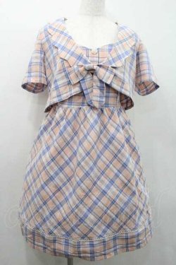 画像1: Fi.n.t / チェックジャケット&ジャンパースカートセット  ピンクチェック I-26-01-10-087-CA-OP-SA-ZI