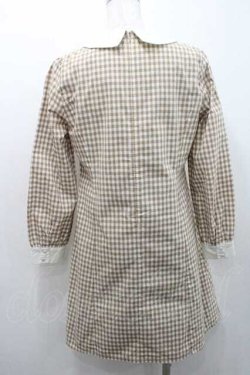 画像2: Fi.n.t / チェックAラインワンピース  ブラウンＸ白 I-26-01-10-089-CA-OP-SA-ZI
