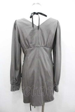 画像2: EATME / スクエアネックギャザーワンピース  グレー I-26-01-10-094-LO-OP-SA-ZI