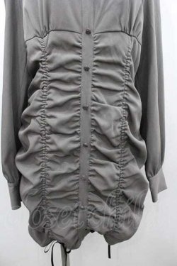 画像3: EATME / スクエアネックギャザーワンピース  グレー I-26-01-10-094-LO-OP-SA-ZI