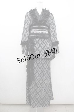 画像1: Hoshibako Works / 月影の待ちびと和様セットアップワンピース  黒 I-26-01-10-095-LO-OP-SA-ZI