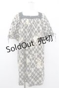 PINK HOUSE / チェック薔薇柄スクウェアネックチュニックワンピース  ブラウン I-26-01-10-099-LO-OP-SA-ZI