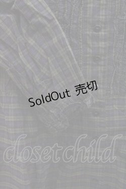 画像4: PINK HOUSE / ピコフリル使いチェックシャツワンピース  グリーンＸネイビー I-26-01-10-101-LO-OP-SA-ZI