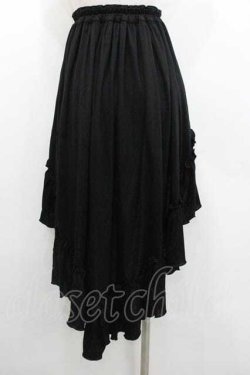 画像2: MARBLE / 前短・後長ロングスカート  ブラック I-26-01-10-110-GO-SK-SA-ZI