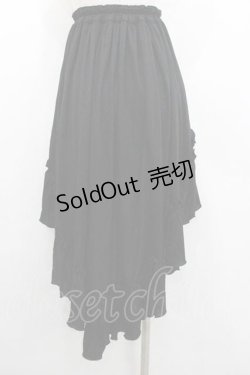 画像2: MARBLE / 前短・後長ロングスカート  ブラック I-26-01-10-110-GO-SK-SA-ZI