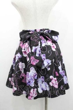 画像2: TRAVAS TOKYO / BEARリボンプリントスカート  黒Ｘパープル I-26-01-10-111-PU-SK-SA-ZI